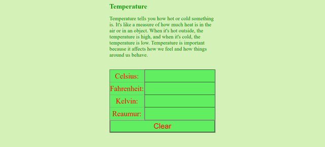 Temperature converter tool