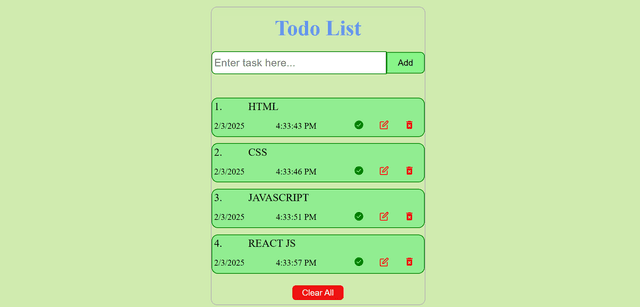 Todo list application